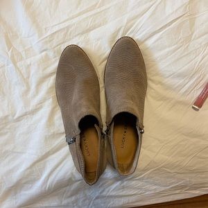 Tan lucky brand ankle booties